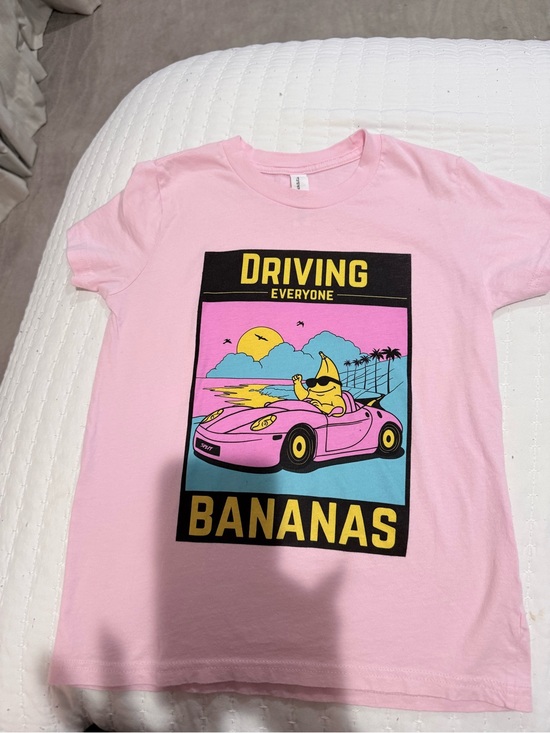Bella Canvas Other - Bella + Canvas Pink 'Driving Bananas' Graphic Tee Size S (6-8)